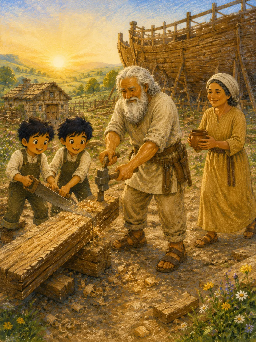 verhaal van Noach's ark voor kinderen — illustratie pagina 4