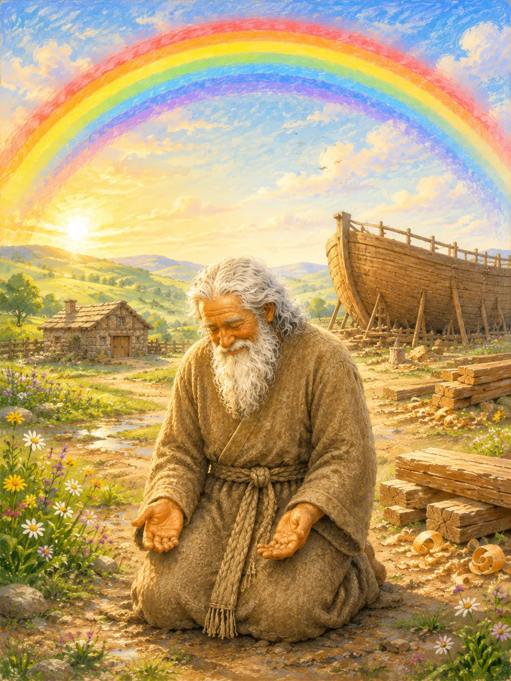 verhaal van Noach's ark voor kinderen — illustratie pagina 16