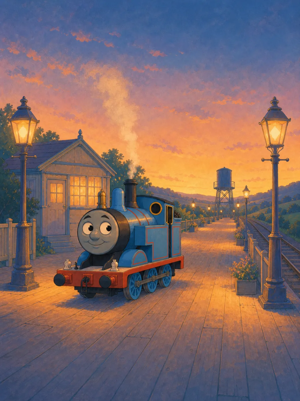 Thomas and Percy train story (IP demo — not for indexing) — page 8 illustration