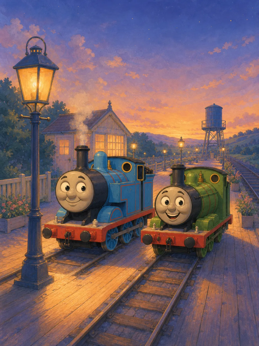 Thomas and Percy train story (IP demo — not for indexing) — page 9 illustration
