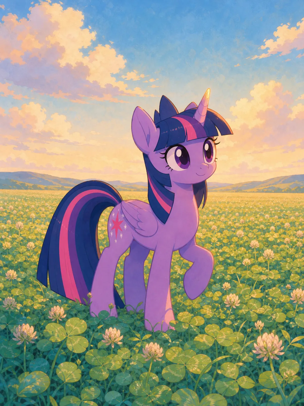 História da Twilight e da Pinkie Pie de My Little Pony (demonstração de PI — não para indexação) — ilustração da página 1