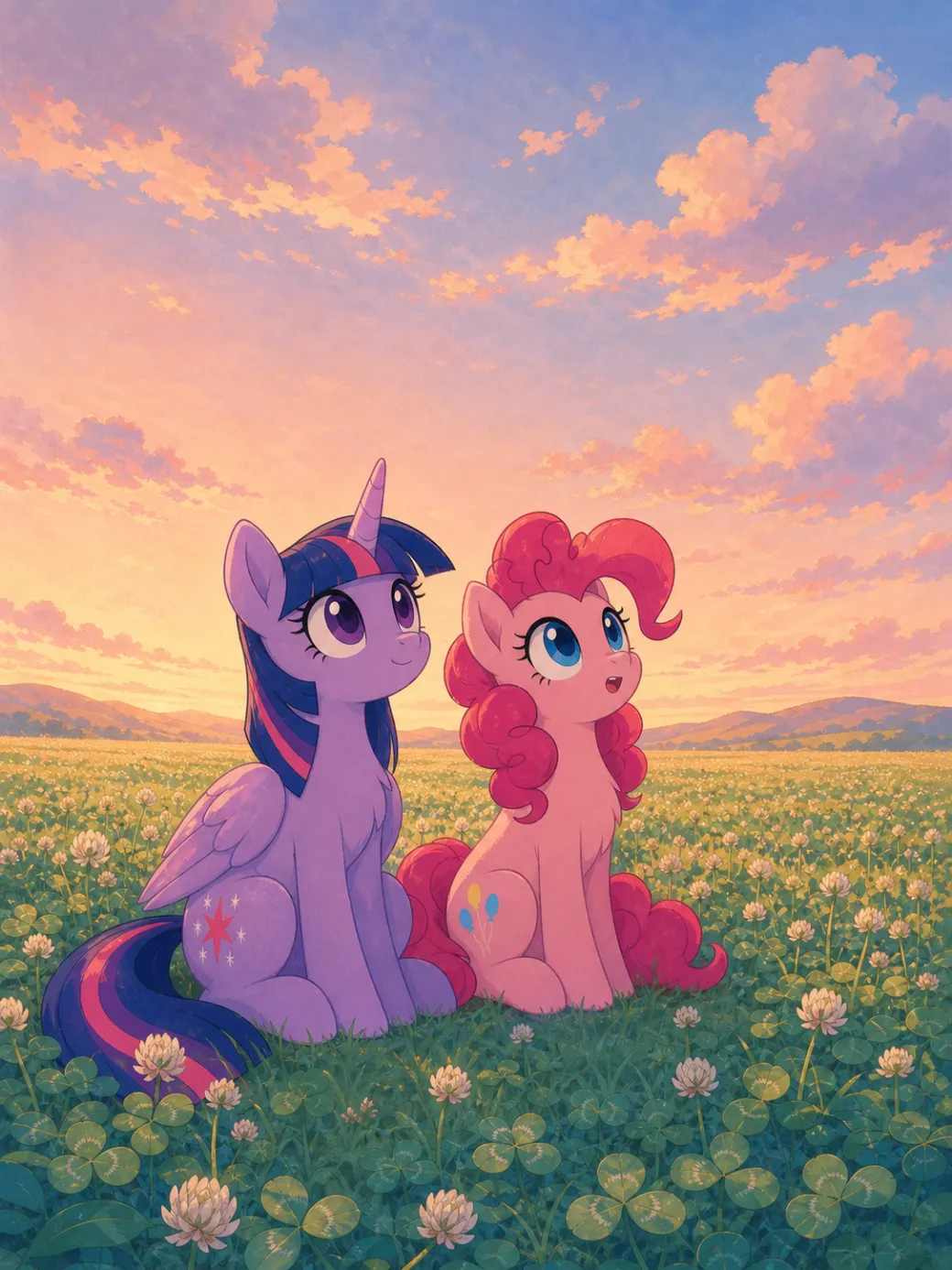 História da Twilight e da Pinkie Pie de My Little Pony (demonstração de PI — não para indexação) — ilustração da página 9
