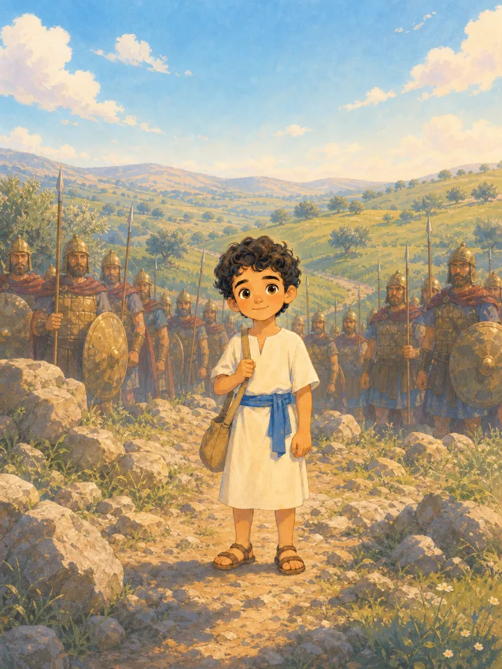 David and Goliath story for kids maker — example page made with Readkidz