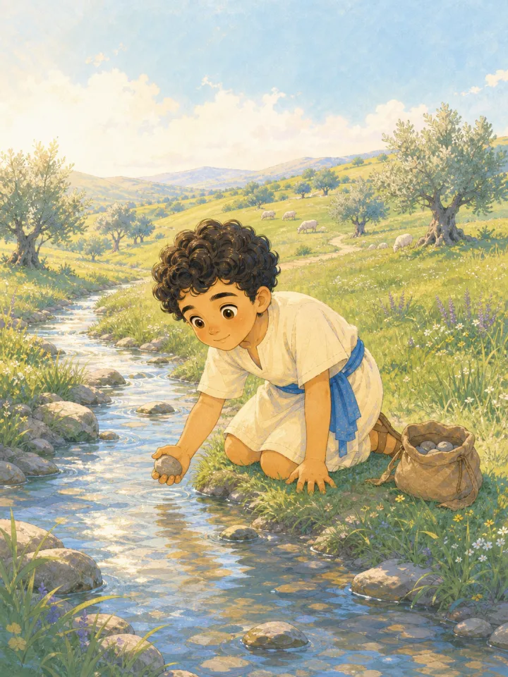David and Goliath story for kids maker — example page made with Readkidz