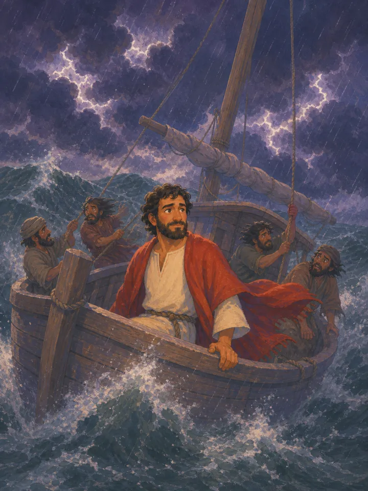 Jonah and the great fish story for kids maker — example page made with Readkidz
