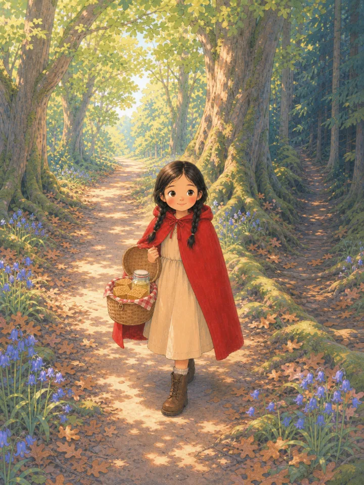 Little Red Riding Hood story for kids maker — example page made with Readkidz