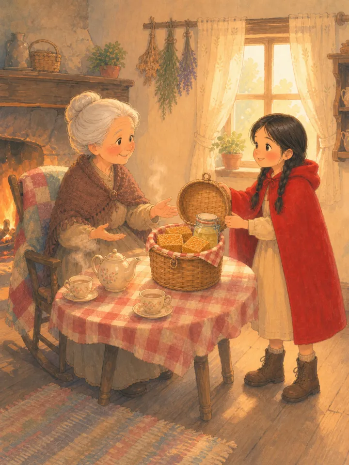 Little Red Riding Hood story for kids maker — example page made with Readkidz