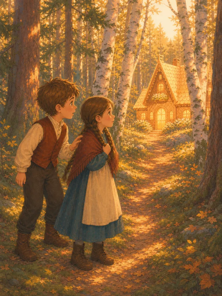 صانع قصة هانسل وغريتل للأطفال — صفحة نموذجية أُنجزت بـ Readkidz