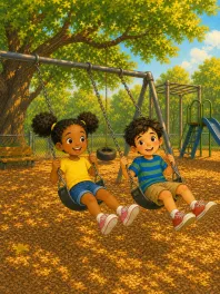 Nia and the Two-Seat Swing