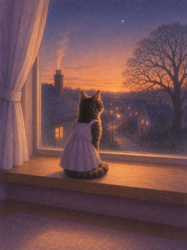 bedtime story about a cat maker — example page made with Readkidz
