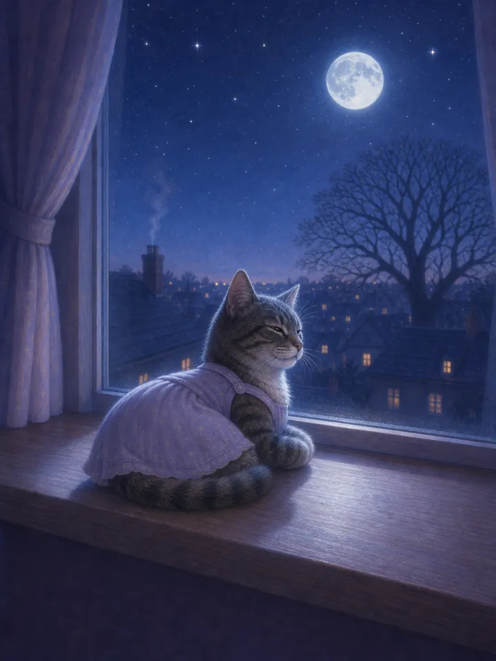 bedtime story about a cat maker — example page made with Readkidz
