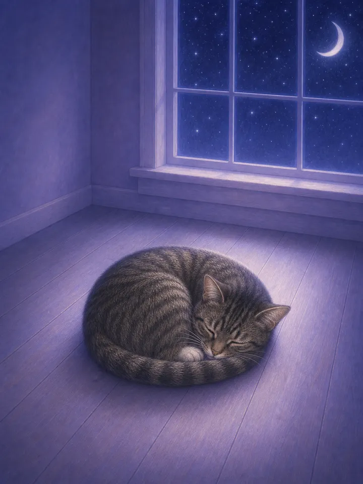 bedtime story about a cat maker — example page made with Readkidz