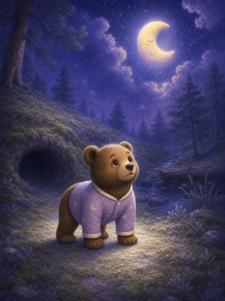 bedtime story about a bear maker — example page made with Readkidz
