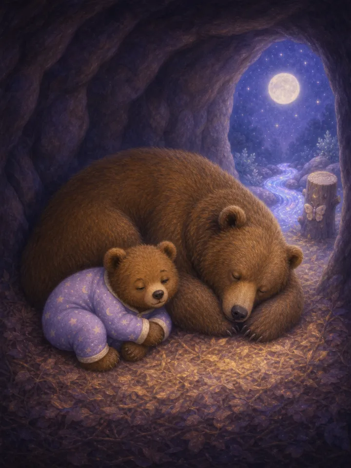 bedtime story about a bear maker — example page made with Readkidz