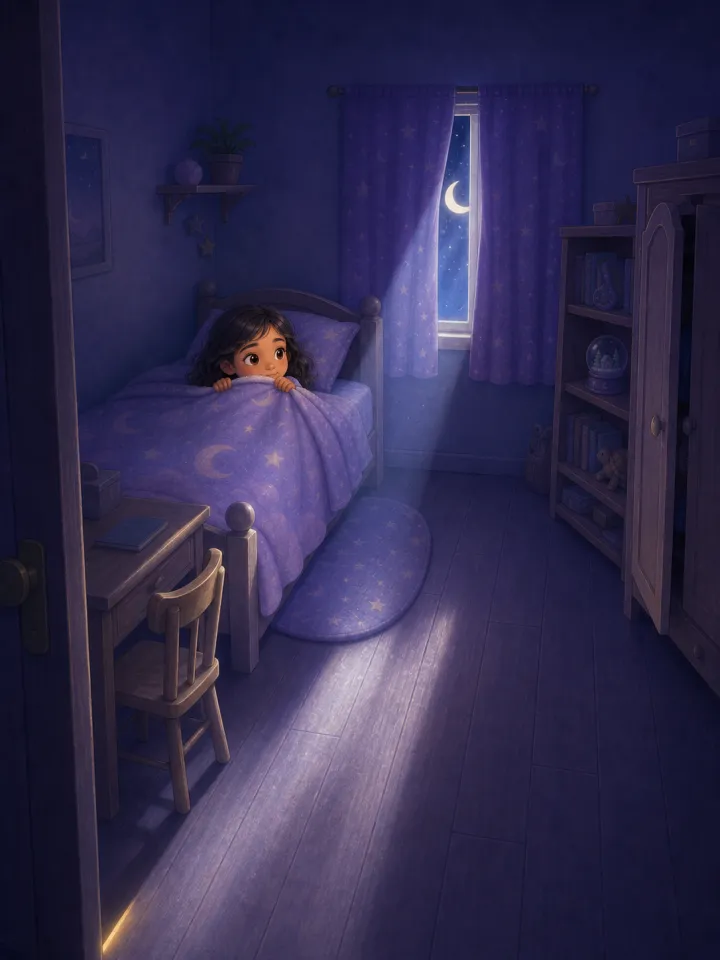 bedtime story about the moon maker — example page made with Readkidz
