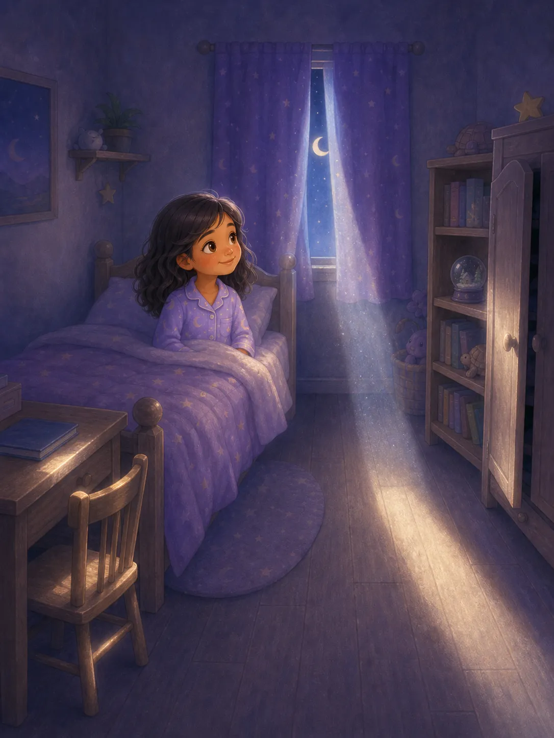 bedtime story about the moon maker — example page made with Readkidz