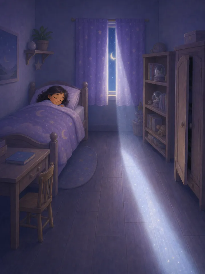 bedtime story about the moon maker — example page made with Readkidz