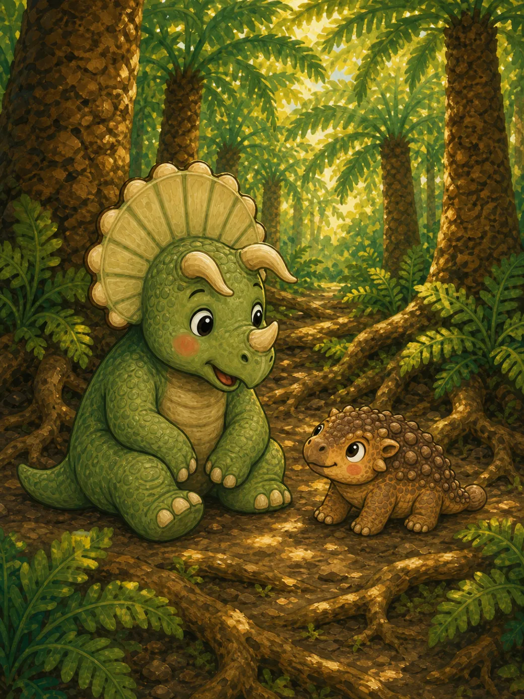 dětská kniha o dinosaurech — ilustrace na straně 5