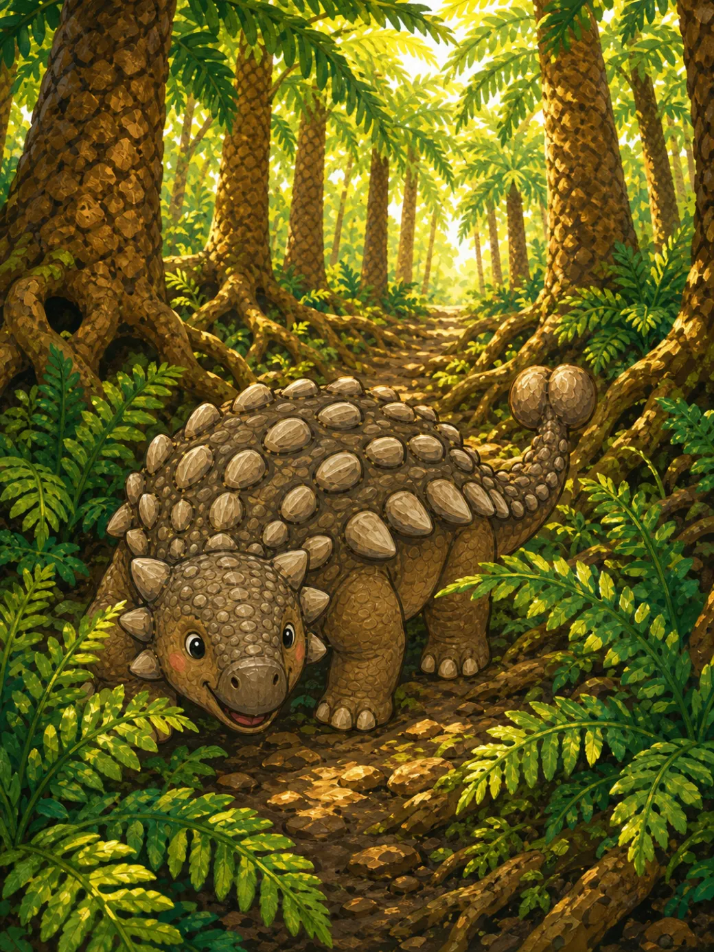dětská kniha o dinosaurech — ilustrace na straně 7