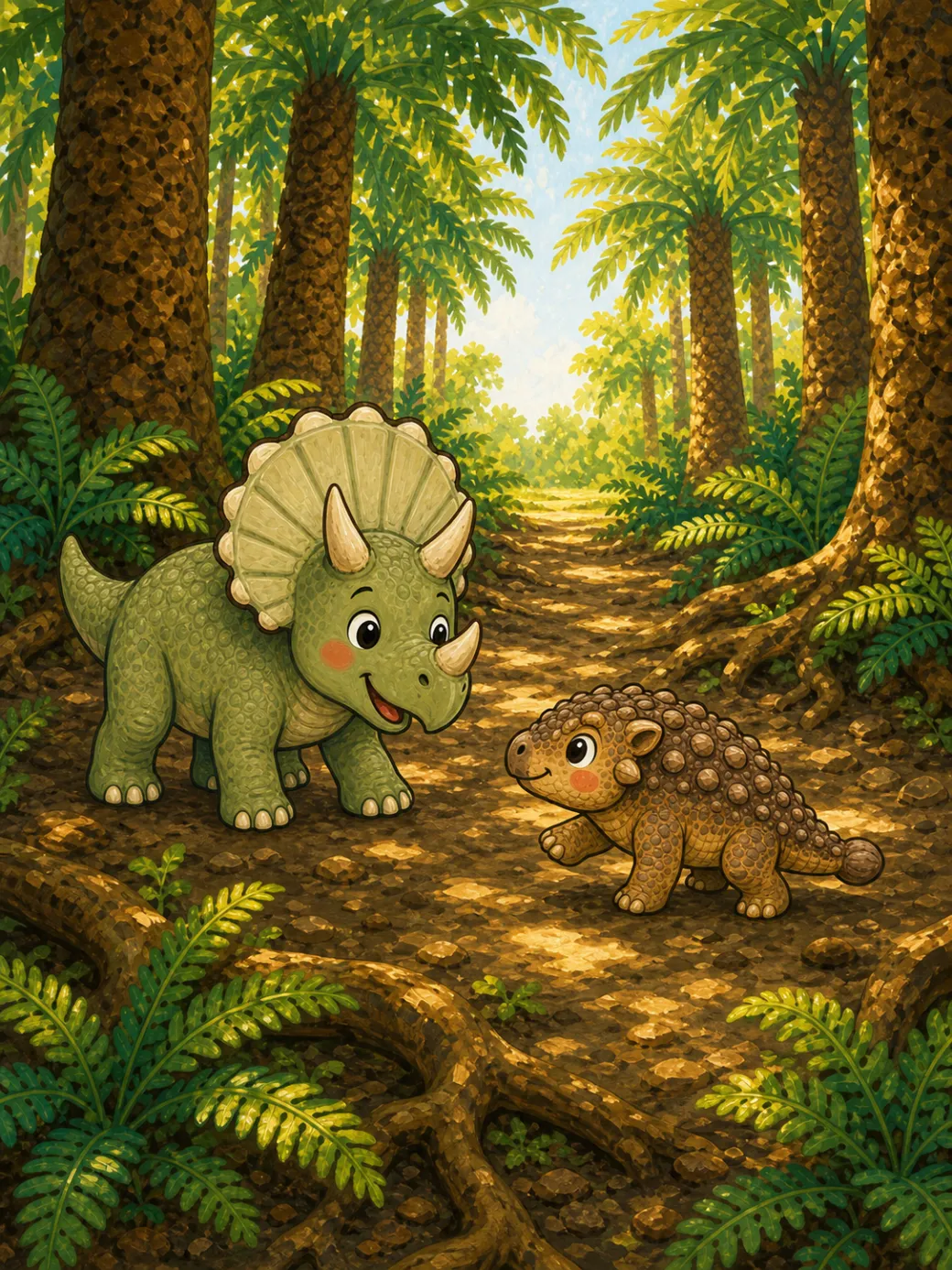 dětská kniha o dinosaurech — ilustrace na straně 6