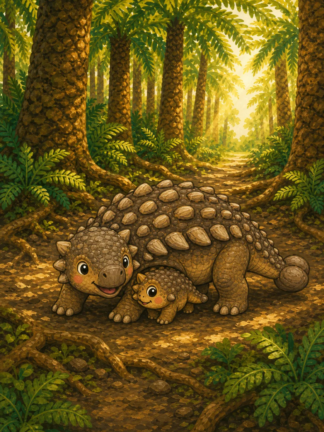 dětská kniha o dinosaurech — ilustrace na straně 8