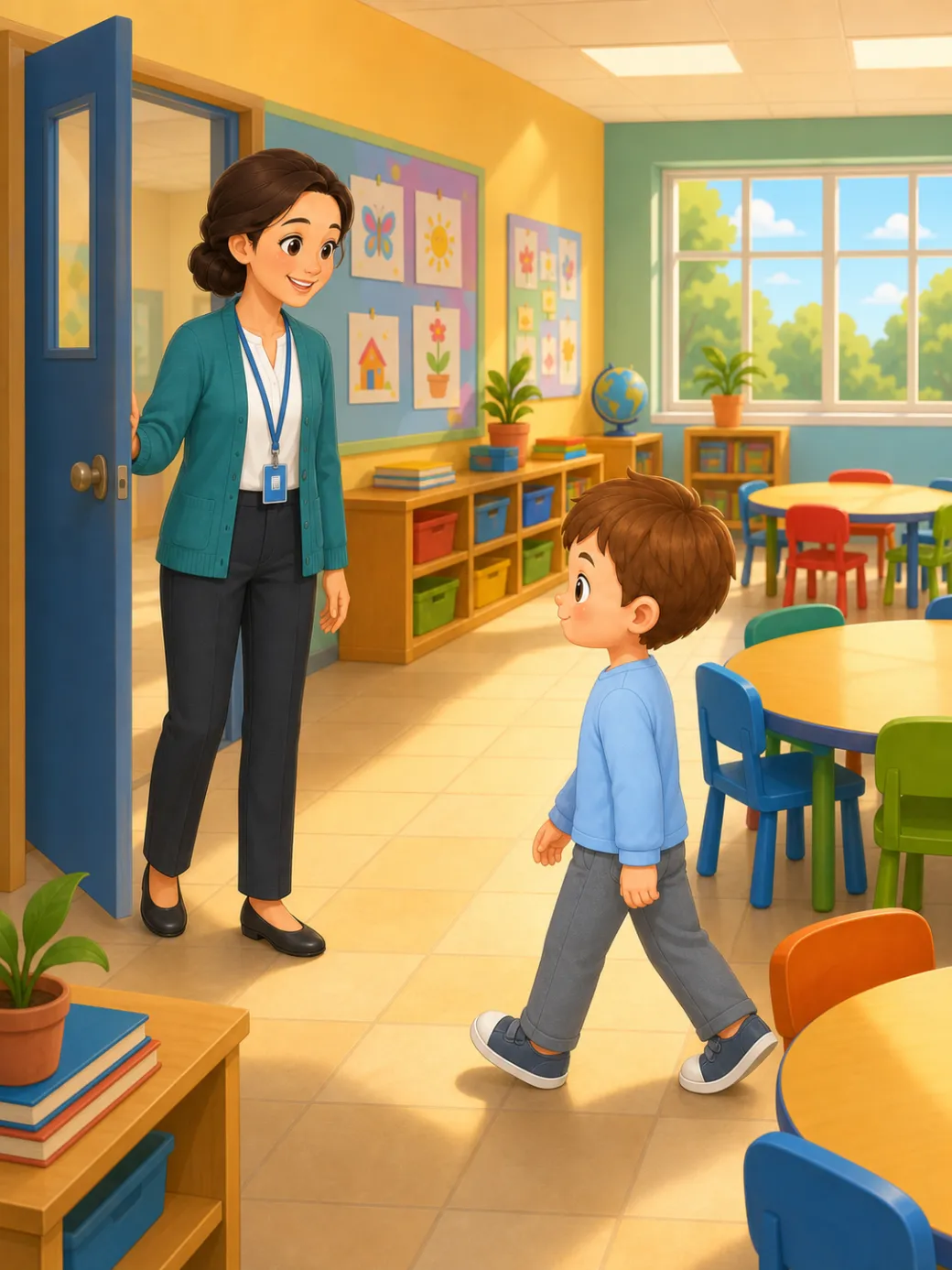 social story about fire drill — page 4 illustration
