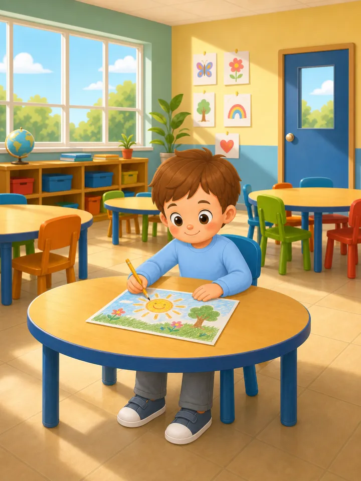 social story generator with pictures free — example page made with Readkidz