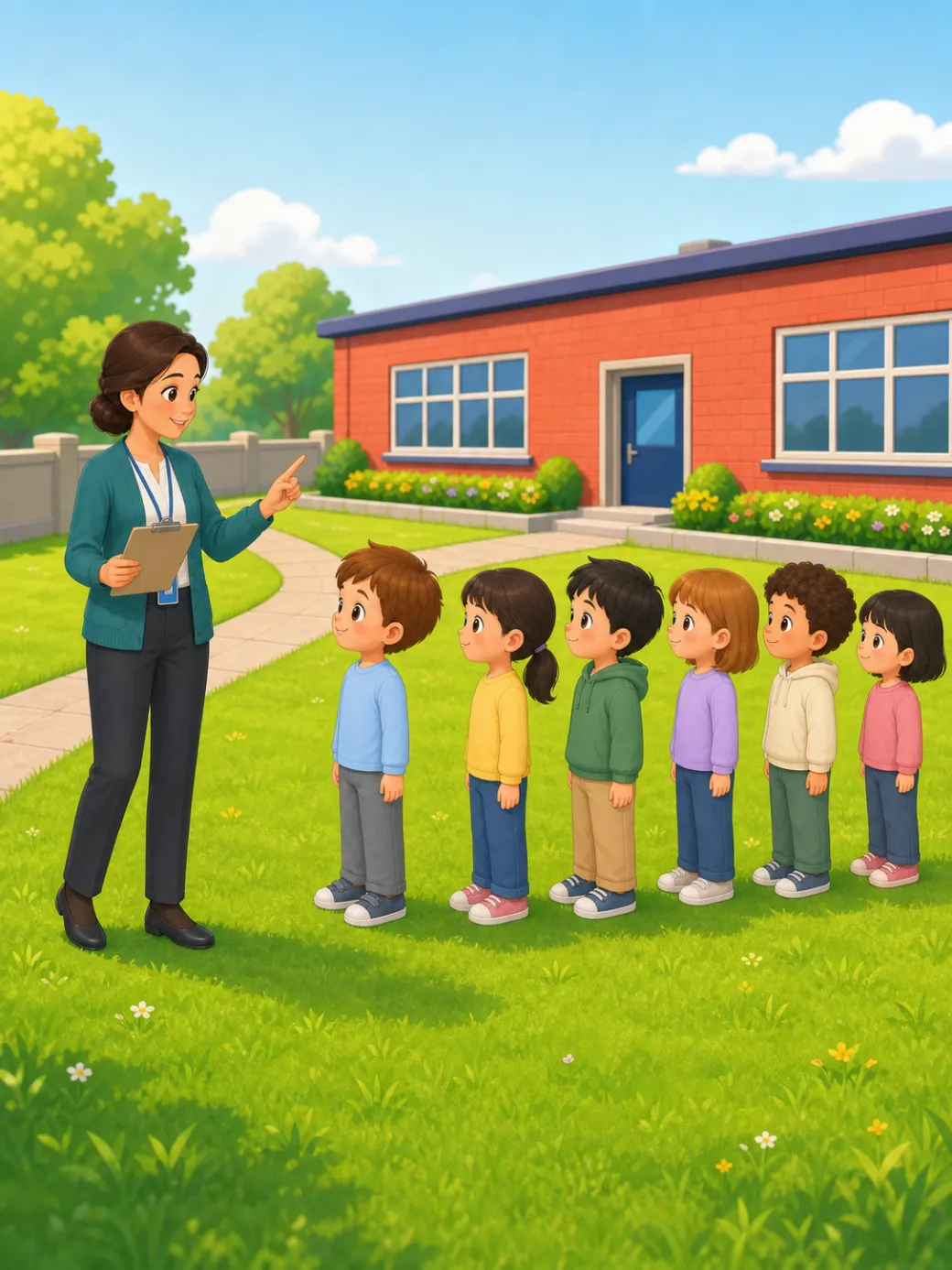 social story about fire drill — page 8 illustration