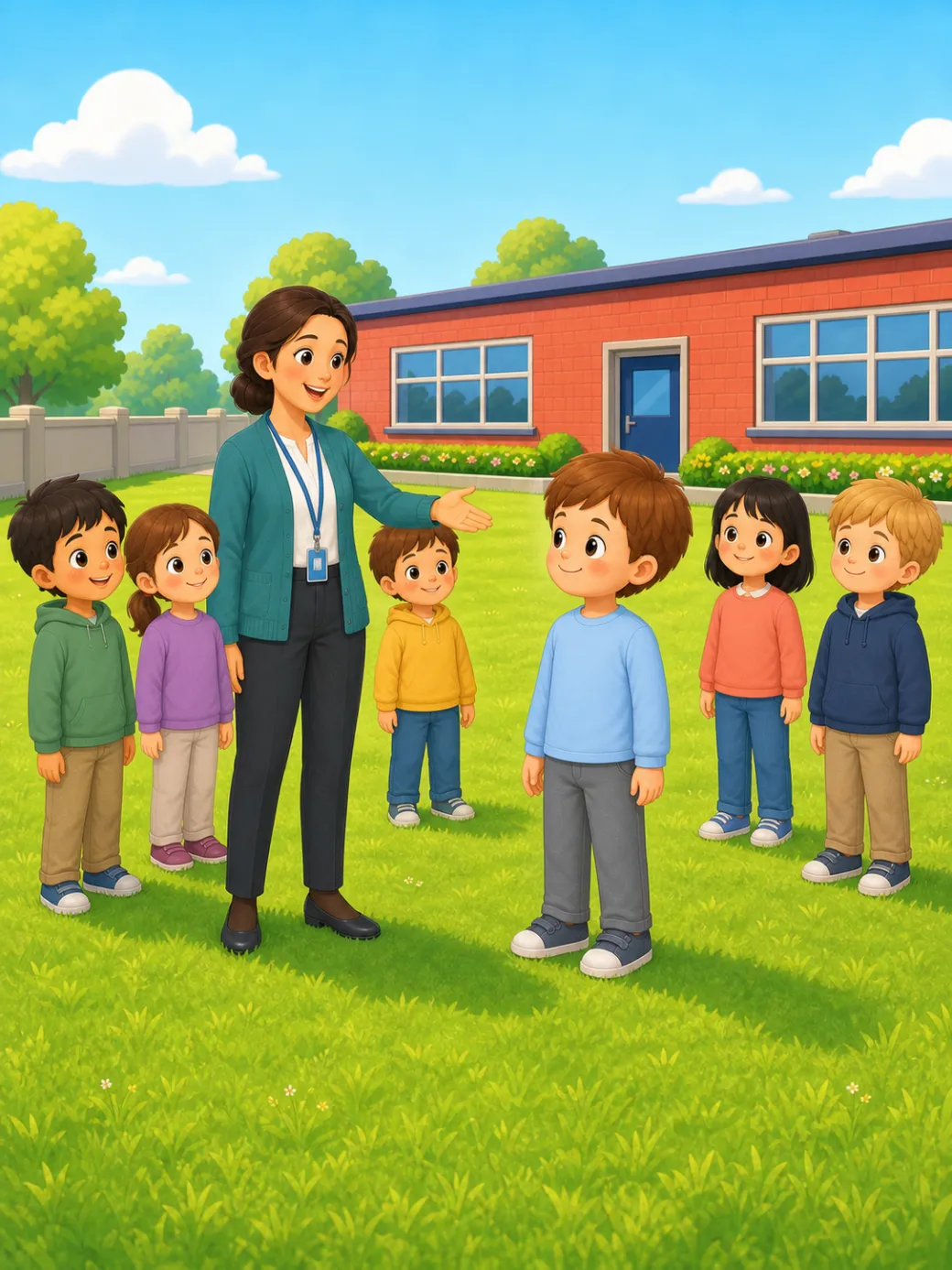 social story about fire drill — page 10 illustration
