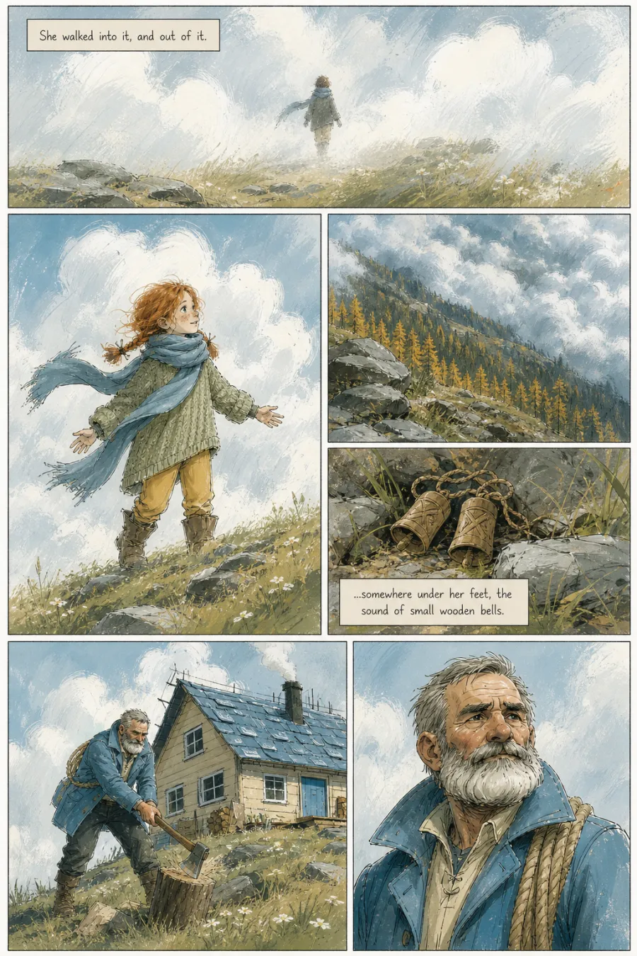 Page 2 of Wren of Bell Meadow, drawn in sunlit sketch wash style