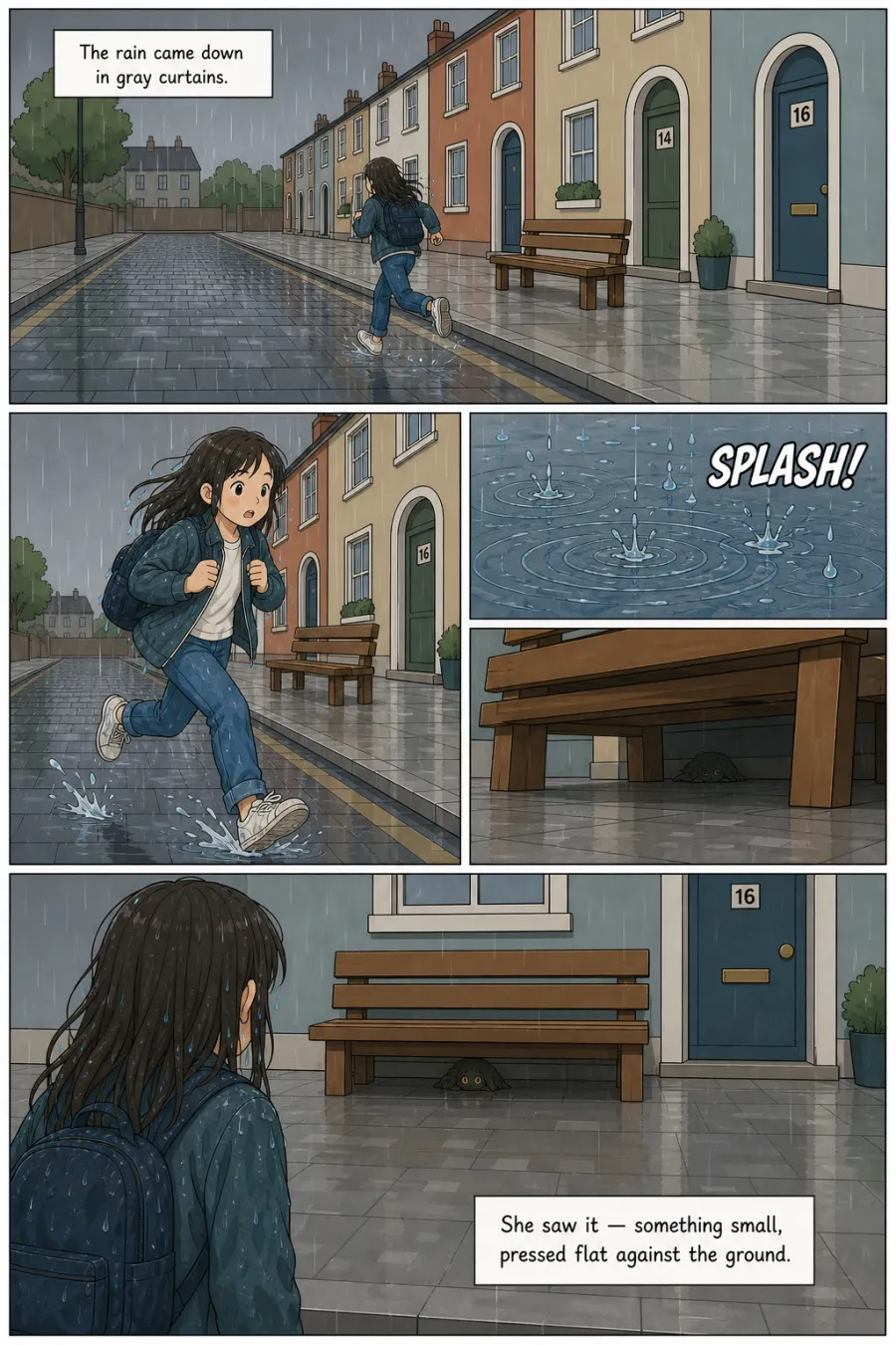 The first page of The Cat Under the Bench