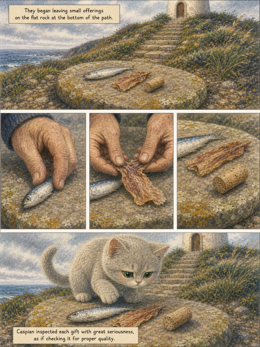 Page 9 of The Keeper of the Light, drawn in crayon storybook style