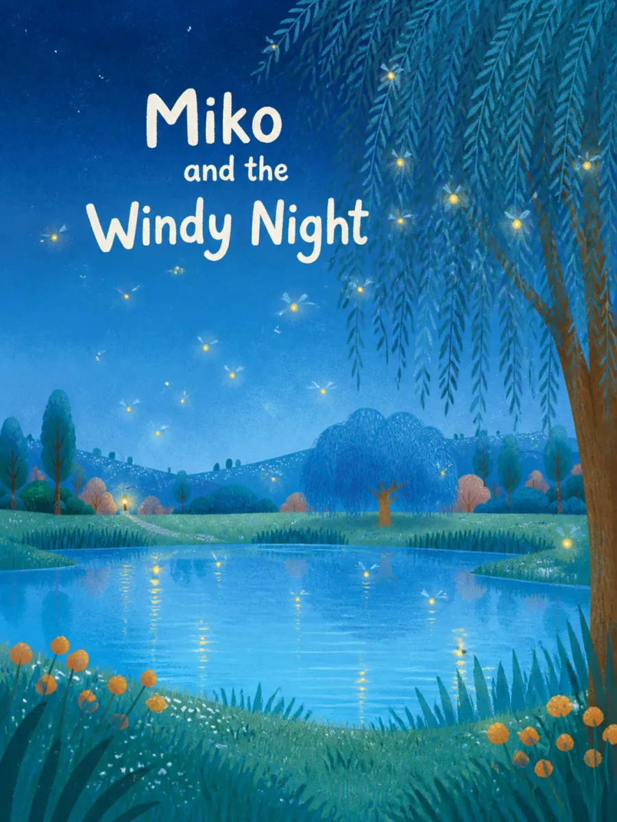 The back cover of Miko and the Windy Night
