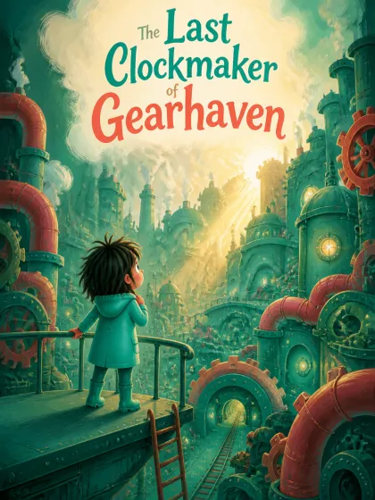 The front cover of The Last Clockmaker of Gearhaven