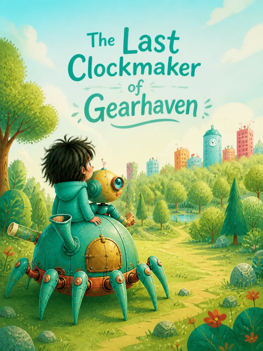 The back cover of The Last Clockmaker of Gearhaven