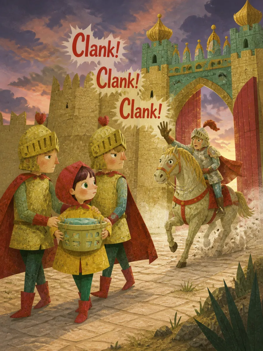 Page 9 of The Crown That Shone Too Bright, painted in Torn Paper Collage style