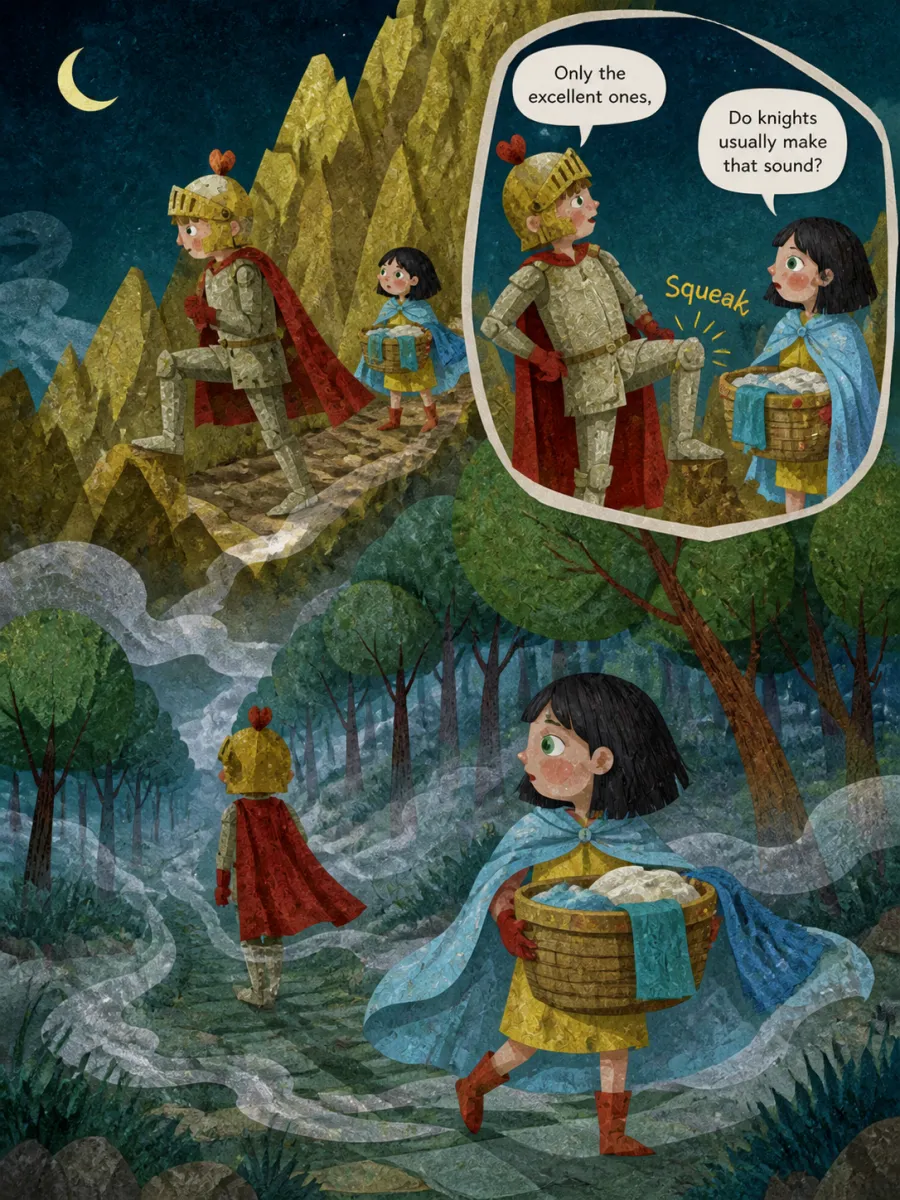 Page 13 of The Crown That Shone Too Bright, painted in Torn Paper Collage style