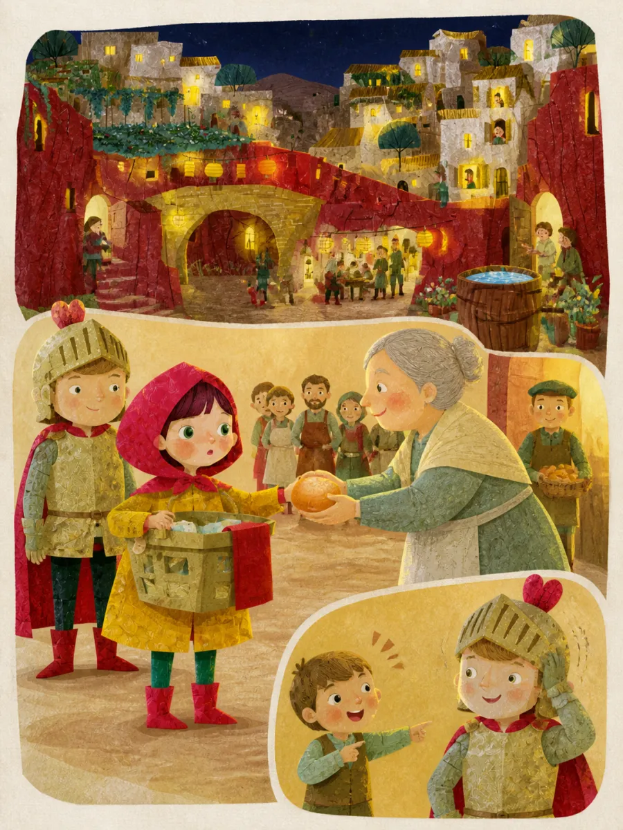 Page 16 of The Crown That Shone Too Bright, painted in Torn Paper Collage style