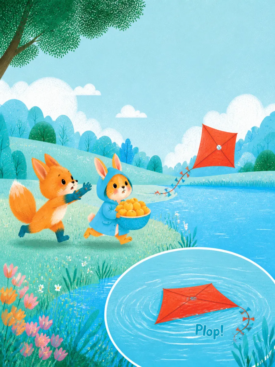 Page 11 of The Kite in the Maple Tree, painted in Aqua Grain Flat style