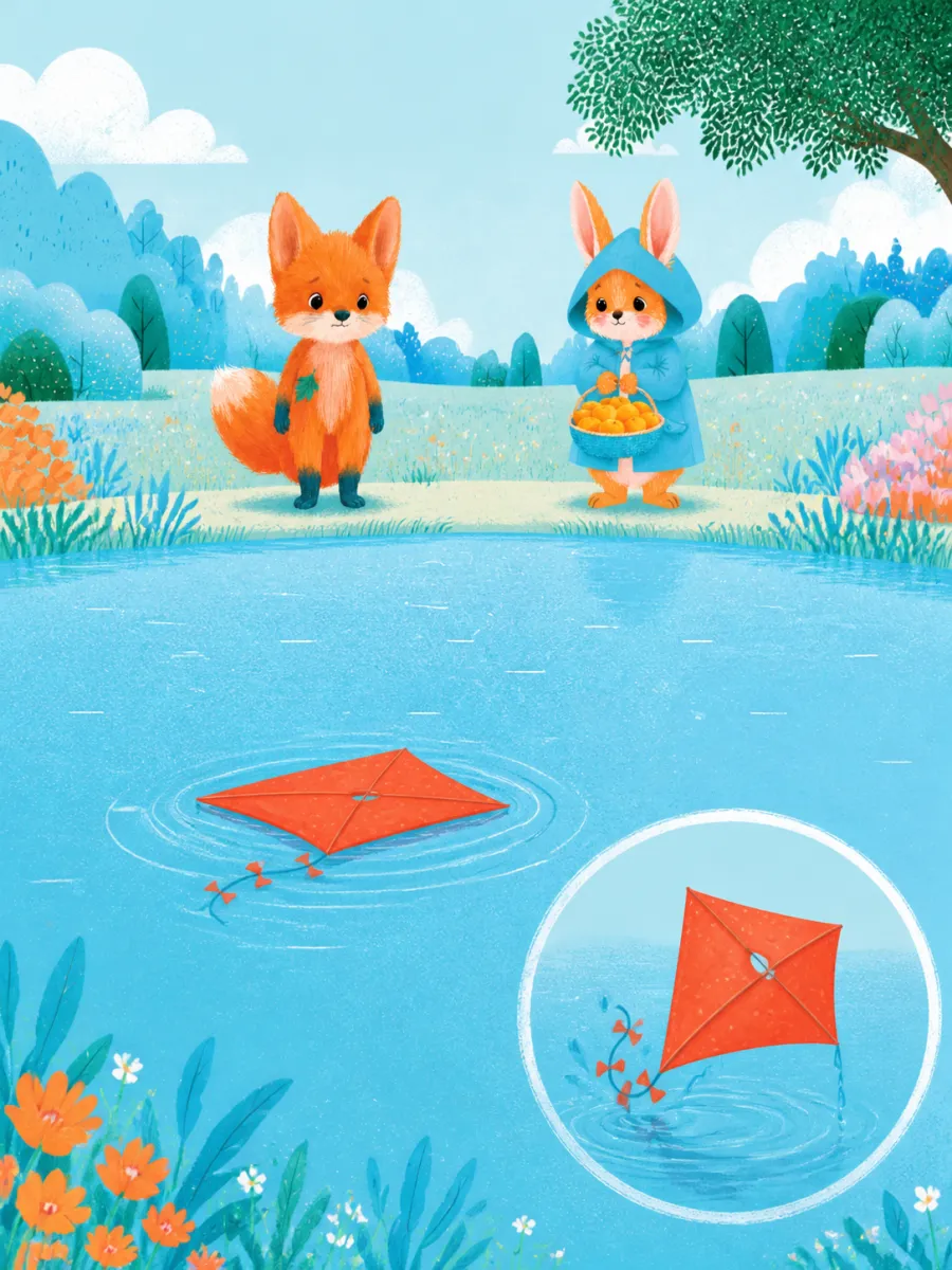 Page 12 of The Kite in the Maple Tree, painted in Aqua Grain Flat style
