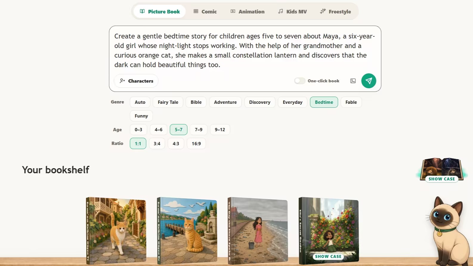 The story prompt and settings used to create The Lantern Full of Stars in ReadKidz