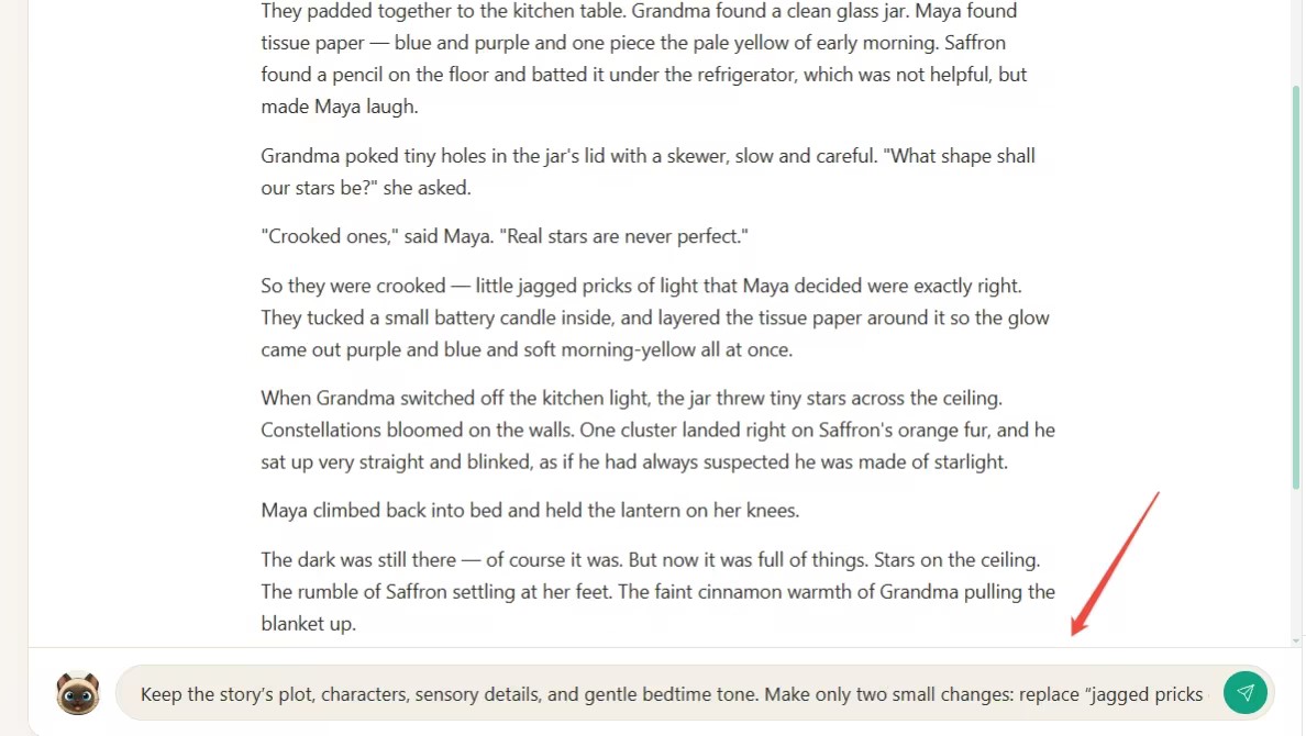 Pudding can make focused changes without rewriting the entire story.