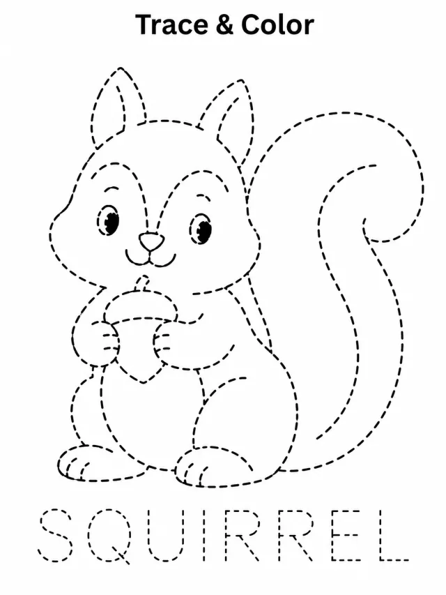 Children's Trace & Color Printable Exercise Page Template