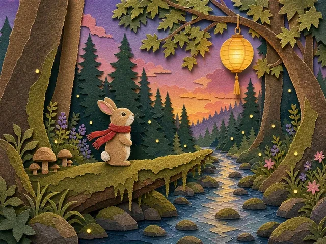 The racing snail scene rendered as layered paper cut-outs casting soft shadows