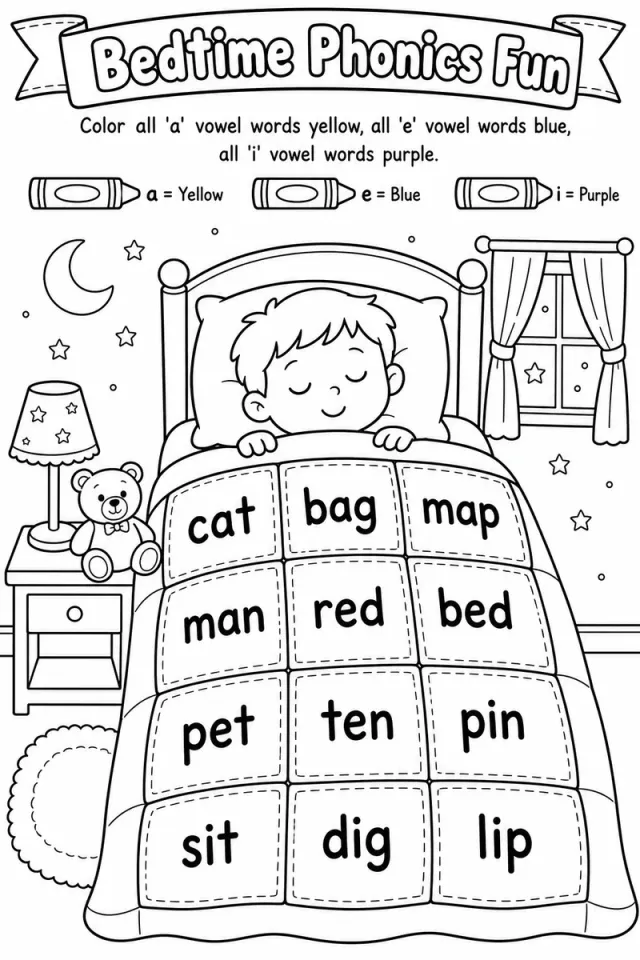 Child-Safe Phonics Coloring Worksheet Generator