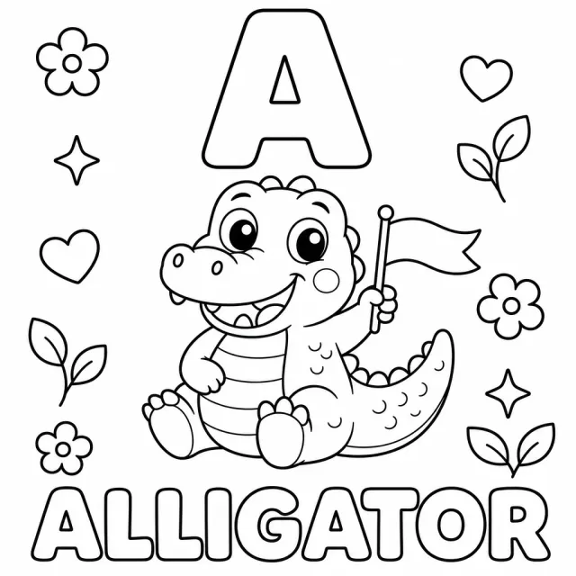 Kids Alphabet Coloring Page Generator