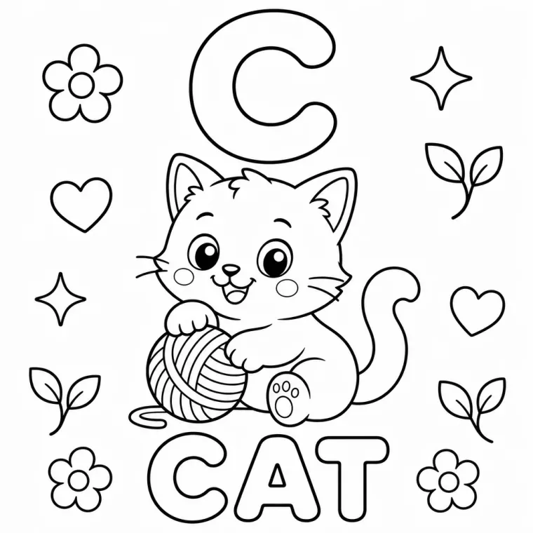 Letter C coloring page
