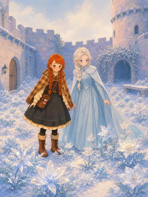 Histoire du jardin de neige d’Elsa et Anna (démo PI — non indexée) — couverture d'album illustré gratuit