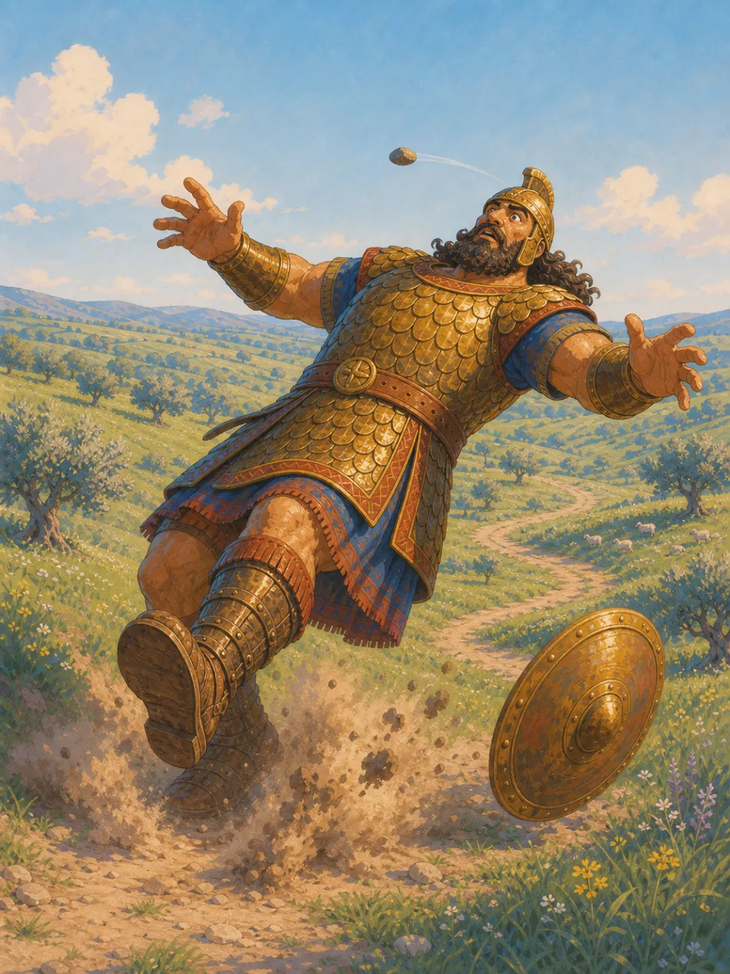 Historia Dawida i Goliata dla dzieci — ilustracja ze strony 8