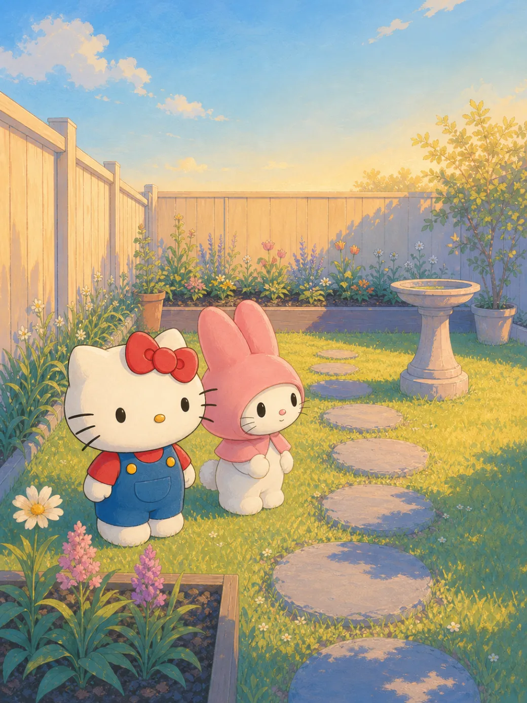 Hello Kitty and My Melody story (IP demo — not for indexing) — page 1 illustration